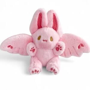 Super Cute! Pastel Pink Faux Fur Bat Paws Plush Plushie Kidcore Cutegoth Kidcore